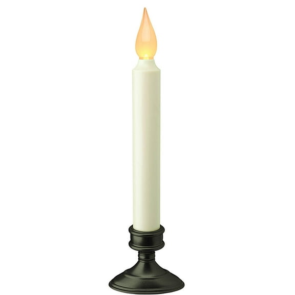 Battery Operated LED Dusk to Dawn 9 inch Window Candle with Amber Flicker Flame