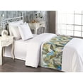 thumbnail image 2 of Boho Art Bed Runner, Ethnic Tribal Concept Mandala Circles and Bohemian Folk Leafy Feathers, Decorative Accent Bedding Scarf for Hotels Homes & Guest Rooms, Twin, Grey Blue and Eggshell, by Ambesonne, 2 of 3