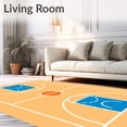 thumbnail image 2 of ODIKA 2'x3' Machine Washable Non-Slip Area Rug, Basketball Court Wood Floor Key Lines Orange Circle High Traffic Rug with Pad, Beige, 841072, 2 of 8