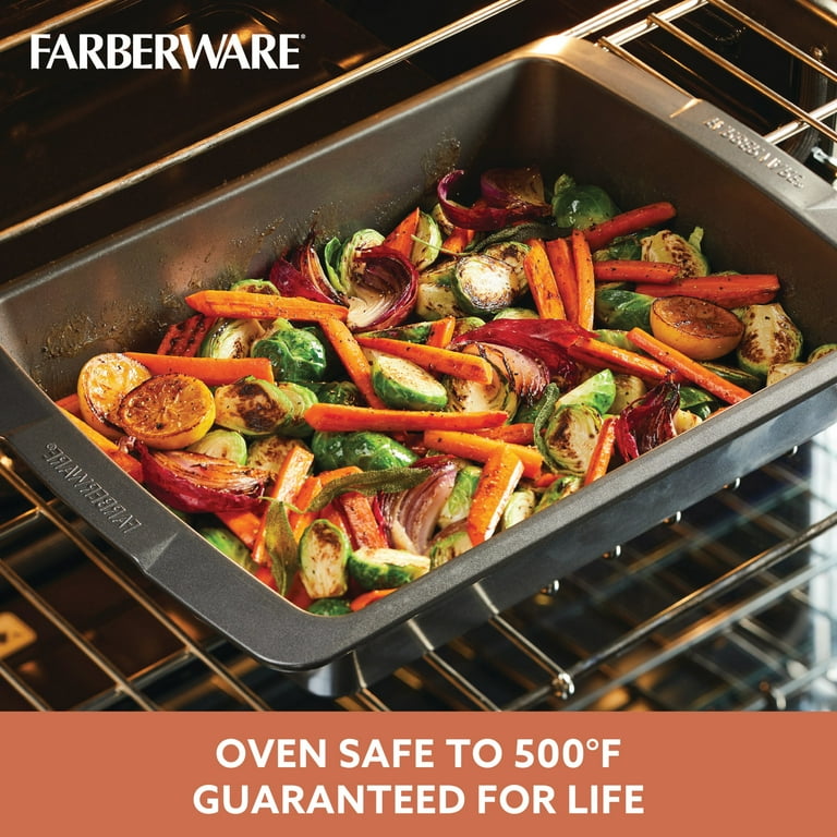 Farberware Bakeware Nonstick Roaster with U-Rack, 14.75-Inch x