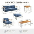 thumbnail image 5 of Opohoro 7-Pieces Outdoor Conversation Set with Patio Sofa, Swivel Rocking Chairs,Tables and Ottomans, Blue, 5 of 15