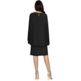 thumbnail image 5 of KOH KOH Long Cape Batwing Cloak Dolman Sleeve Knee Length Fall Winter Work Tunic Dressy Formal Wedding Guest Party Funeral Mini Midi Dress For Women Black Large US 12-14 NT115, 5 of 6