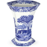 Spode Blue Italian Hexagonal Vase, 10.5" Blue White