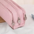 thumbnail image 4 of Large Pencil Pouch with 2 Zippered Compartments, Oxford Fabric Pencil Case with Minimalist Solid Design for Office Desk Travel Storage, 9 Inch, 4 of 7