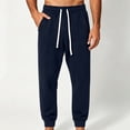 thumbnail image 2 of Frnrwgo Mens Cotton Jogger Sweatpants Loose Fit Drawstring Elastic Waist Cuffed Leg All Season Casual Streetwear Pants, 2 of 9