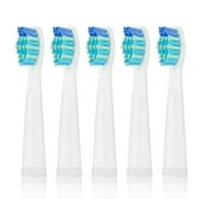 Toothbrush Replacement Heads Compatible with Fairywill FW-D1/D3/D7/D8/507/508/551/917/959, ATMOKO, Gloridea, Sboly, WOVIDA, YUNCHI Y1 Sonic Electric Toothbrushes, 5 Pack - White
