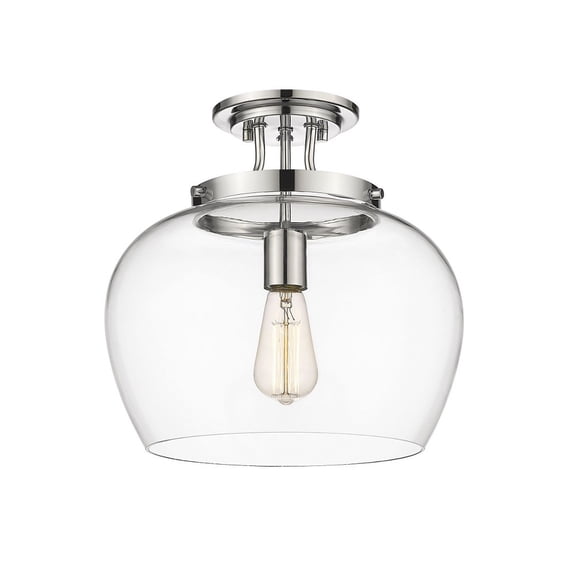 473SF13-CH-Z-Lite-Joliet - 1 Light Semi-Flush Mount In Modern Style-12.5 Inches Tall-Chrome Finish
