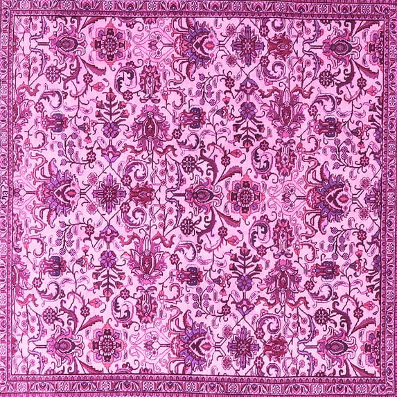 Ahgly Company Indoor Square Persian Pink Traditional Area Rugs, 7' Square