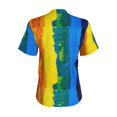 thumbnail image 3 of Uemuo Rainbow Colored Printed Women's Classic V-Neck T-Shirt - Soft, Breathable, Moisture-Wicking, Perfect for Casual, Office, Travel, and Everyday Wear-Small, 3 of 5