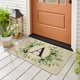 thumbnail image 2 of Spring Eucalyptus Leaves Monogram Letter A Door Mat 30 X 17 Inch Family Last Name Initial Welcome Doormat Indoor Outdoor Entrance Floor Rug Non Slip Spring Summer Decor Rubber Mats, 2 of 6