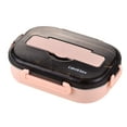 thumbnail image 4 of Lunch Box, Bento Box, Food Storage Container, 5 Compartment, Portable, Pink, 10.8"x7.3"x2.95", 4 of 6