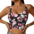 thumbnail image 2 of Lsque Rose Flowers Printed Women'S Sports Bra, Compression, Moisture Wicking, High-Impact Sports Bra For Women,Supportive sports bra-, 2 of 9