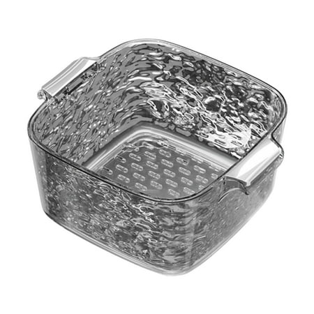 

Tongina Double Layer Washing Basket Food Strainer Household Multipurpose Fruit Cleaning Basin Double Wash Basin for Spaghetti Kitchen clear grey
