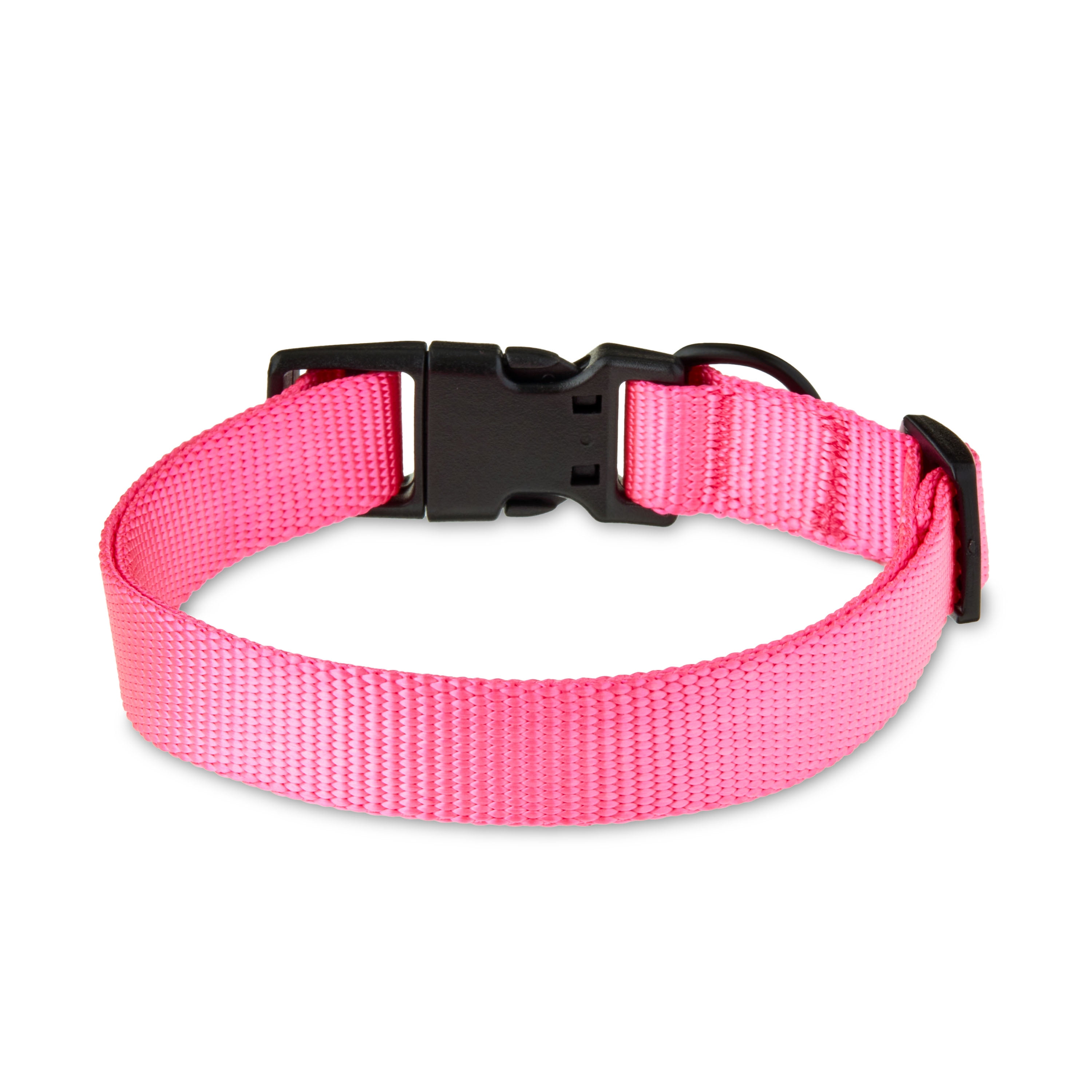 Vibrant Life Solid Polyester Adjustable Dog Collar, Pink, Medium