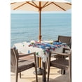 thumbnail image 3 of Outdoor Tablecloths with Umbrella Hole & Zipper, Independence Day 54x54 Inch Square Tablecloths, Farmhouse American Flag Truck Star Burlap Waterproof Table Cloth, Patio/Pool/Picnic Table Covers, 3 of 8