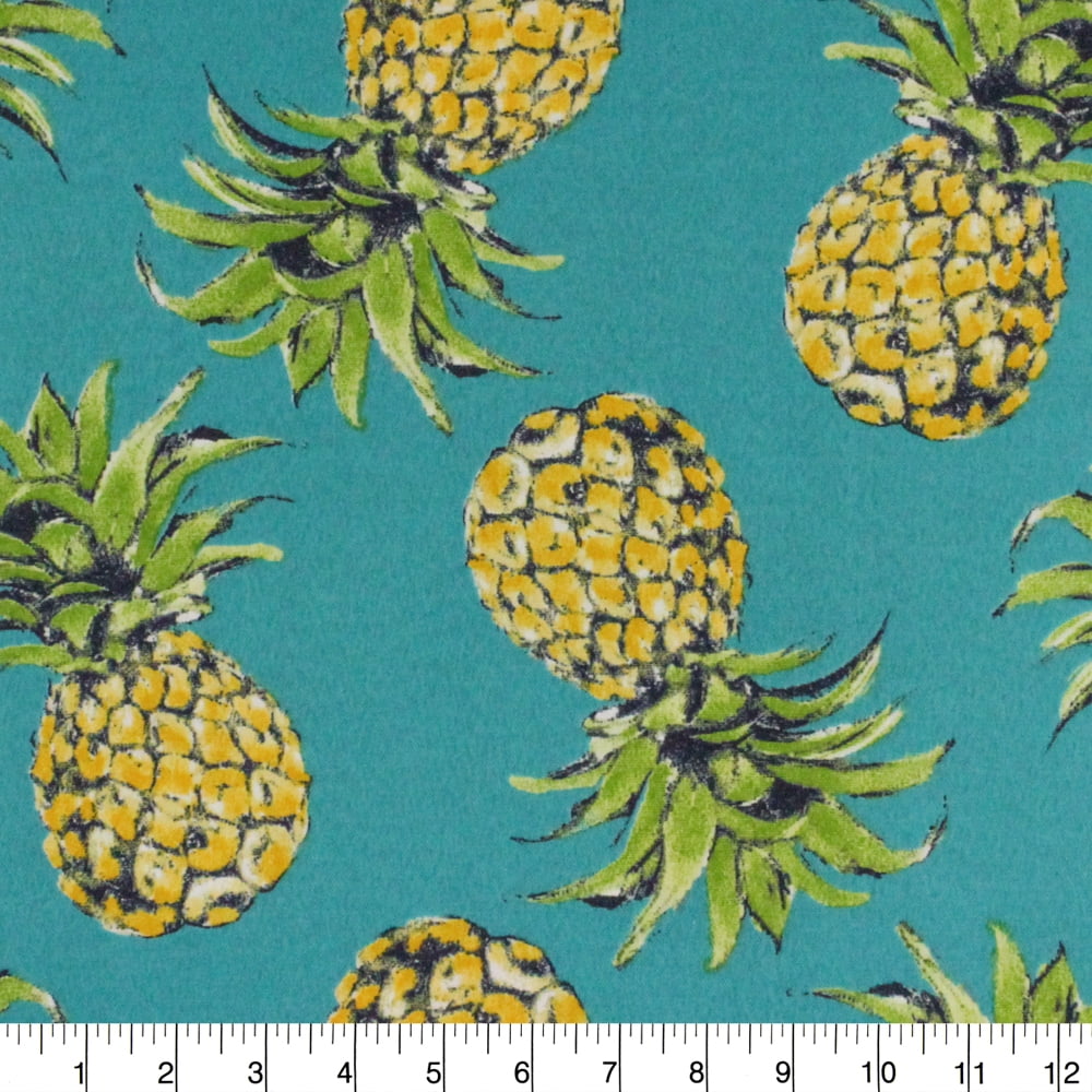 Berkshire Home 100% Polyester 54" Indoor/Outdoor Pineapple Teal Fabric, by the Yard