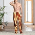 thumbnail image 2 of Daiia orange lightning Pattern Men's Sleep Pant with Pockets and Drawstring,Pajama Pants-Small, 2 of 6