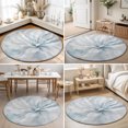 thumbnail image 4 of Round Rugs 6Ft, Blue White Floral Round Area Rug Washable Indoor Throw Carpet, Modern Abstract Blooming Flower Artwork Soft Non Slip Circle Rug for Office Cabinet Home Decor Aesthetic, 4 of 8