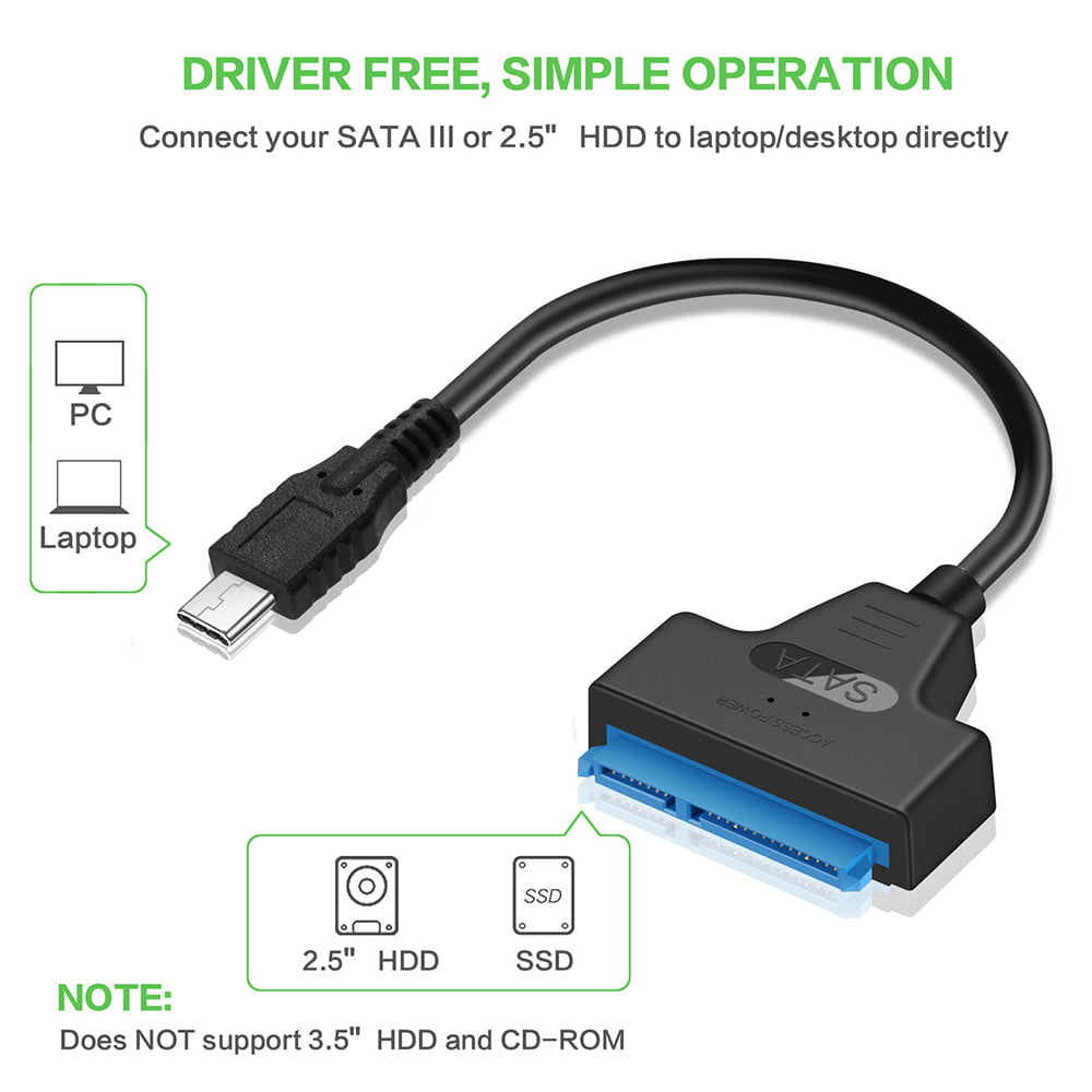 erektion klodset smart HDD Adapter Cable SATA 3 to USB SSD Adapter Cord 2.5 Inch Hard Driver Disk  Converter Cord with 22pin, USB 2.0 - Walmart.com