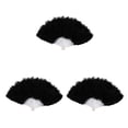 thumbnail image 1 of Wosthever Abanico de plumas Decoración Fiestas Adorno de cosplay Aficionados Rendimiento de baile Negro 3Conjunto, 1 of 6