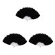 thumbnail image 1 of Yuarrent Abanico de Plumas Decoración Fiestas Adorno Abanicos Decorativos Niños Negro 3Conjunto, 1 of 6