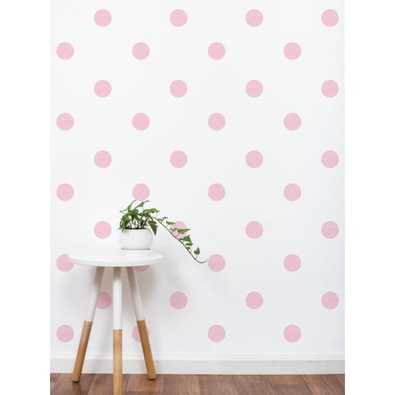 Textured Dots Vinyl Wall Sticker, 3 Inch - Baby Pink
