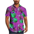 thumbnail image 2 of Blusa y camisa de manga corta con cuello vuelto para hombre, blusa informal de moda con botones estampados, blusa de manga corta con cuello vuelto, blusa de poliéster para hombre, 2 of 6