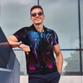 thumbnail image 5 of Cauagu Futuristic Purple Panther Print Men's Polo Shirts, Short-Sleeve Polo Shirts for Men Performance Golf Shirt Athletic Casual Collared T-Shirt-XX-Large, 5 of 8