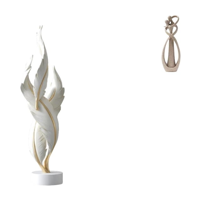 Figura decorativa,Escultura de plumas para escritorio,oficina,decoración del hogar,Figura decorativa de escritorio para decoración de mesa del hogar,Pareja en miniatura,Pareja de enamorados