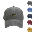 thumbnail image 2 of hengsof Vintage Washed Baseball Cap with Floral Bee Embroidery, Adjustable Baseball Cap for Men Women, 2 of 5