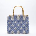 thumbnail image 5 of Bolso de mano tejido a mano Soledad azul, 5 of 5