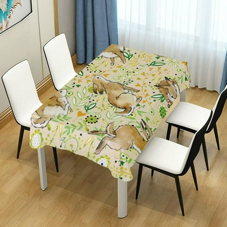 

Hyjoy 60x120 in Easter Rabbit Rectangle Tablecloth Spill-Proof Polyester Table Cloth Table Cover for Kitchen Dining Picnic Holiday Party Decoration