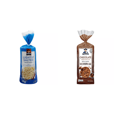 Quaker Lightly Salted Gluten Free Rice Cakes - 4.47oz Quaker Chocolate Crunch Large Rice - Cakes 7.23oz