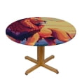 thumbnail image 3 of WYYP A Majestic Lion Majestic and Domineering Imposing and Imposing Round Tablecloth 100% Polyester Fiber Table Cover White, 3 of 8