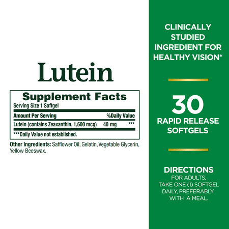 Nature's Bounty Lutein Softgels, Supports Eye Health, 40 Mg, 30 Ct