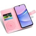 thumbnail image 3 of Asuwish Compatible with Samsung Galaxy A15 5G/4G Wallet Phone Case and Tempered Glass Screen Protector Flip Credit Card Holder Stand Mandala Flower Cell Cover for A 15 G5 15A Women Men Pink, 3 of 8