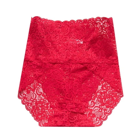Upioiwer Tummy Control Thong Womens Underwear Cotton Briefs Sexy Lace Mesh Transparent Women Underwear Plus Size High Waist Panty Panties Interiores Para Mujer Smoothing Underwear For Women Lace