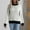 Blanc, variante sur EGNMCR Chandail à Col Rond Femme Mode Décontractée Couleur Rétro Tricot Manches Longues Col Rond Chandail Femme Chandail