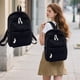 thumbnail image 2 of Mochila de pana para mujer, estilo universitario, a rayas, para la escuela, con detalle de borla, mochila suave para uso diario, ideal para portátil, trabajo o salidas informales. Mochila ligera e, 2 of 6