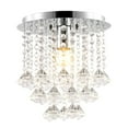 thumbnail image 4 of JONATHAN Y Lillibet 9.88" 1-Light Traditional Transitional Iron LED Semi Flush Mount, Chrome/Clear, JYL9900A, 4 of 7