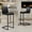 Black-Black, variant on Sweiko PU Leather Bar Stools 30 inch, Set of 4 Upholstered Bar Chairs, Modern Counter Height Barstools with Back & Footrest, Kitchen Island Bar Stools for Pub Home Coffee Shop