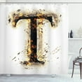 thumbnail image 1 of Ambesonne Letter T Shower Curtain, Schorching Hot Sign T, 69"Wx70"L, Tan Black Orange, 1 of 3