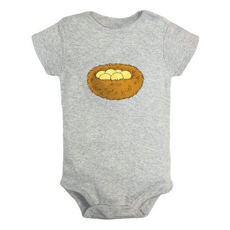 

Nature Nest Pattern Rompers For Babies Newborn Baby Unisex Bodysuits Infant Jumpsuits Toddler 0-24 Months Kids One-Piece Oufits (Gray 0-6 Months)