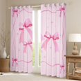 thumbnail image 2 of Feelyou Cartoon Bowknot Kids Curtains Pack of 2 (42x84 Each), Black Pink Bow Curtains Blackout, Dreamy Princess Style Bedroom Curtains, Blackout Curtains Bedroom Decor, 2 of 6