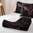 thumbnail image 4 of Erosebridal Spooky Damask Bat Quilt King, Boho Bow King Coverlet Set for Boys Girls, Black Dusty Mauve, 3pcs 1 Bedspread and 2 Pillowcases, 4 of 7