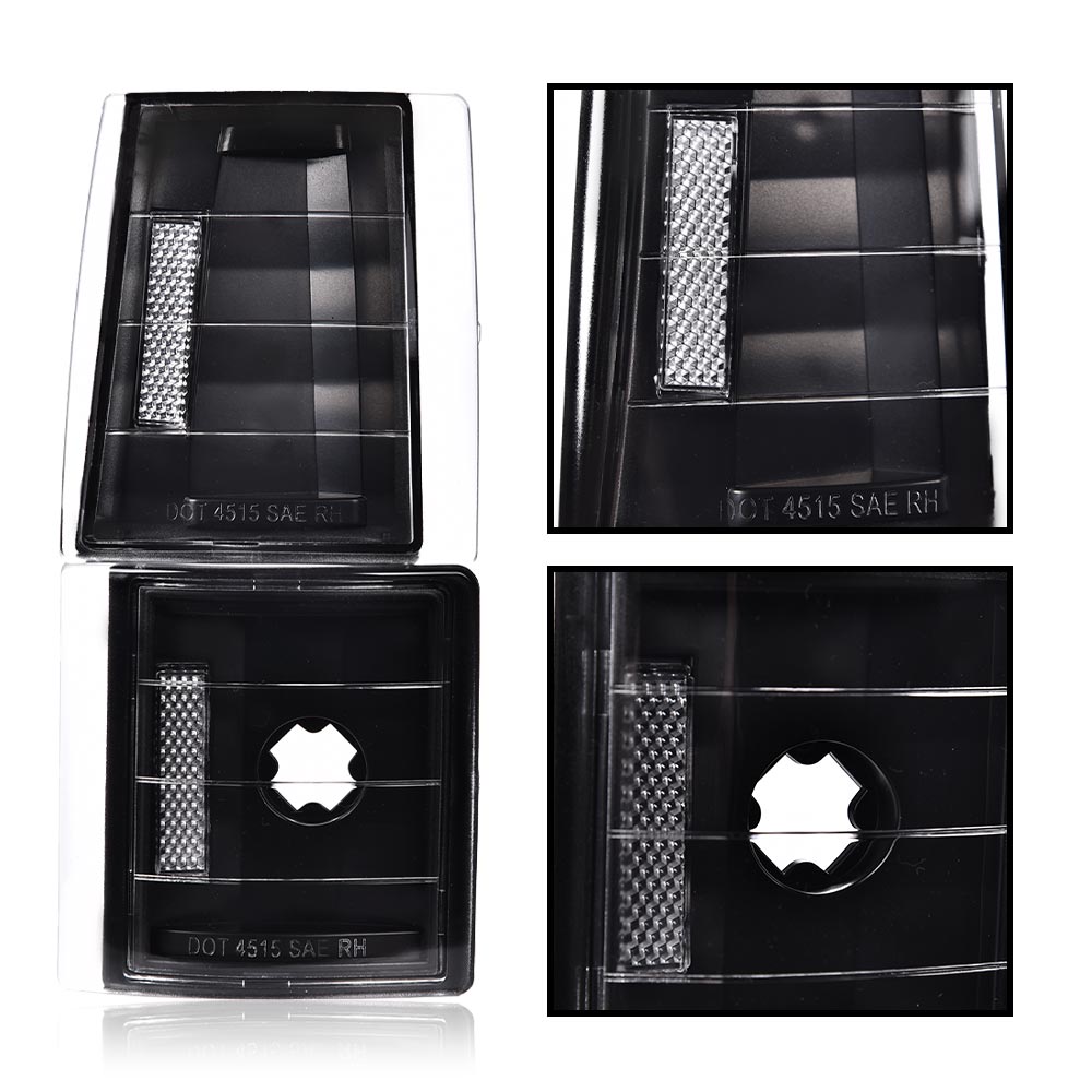 Maxcomotors Black Corner Parking Lights For 94-98 Chevy C/K 1500 2500, Tahoe, Suburban - Clear Lens