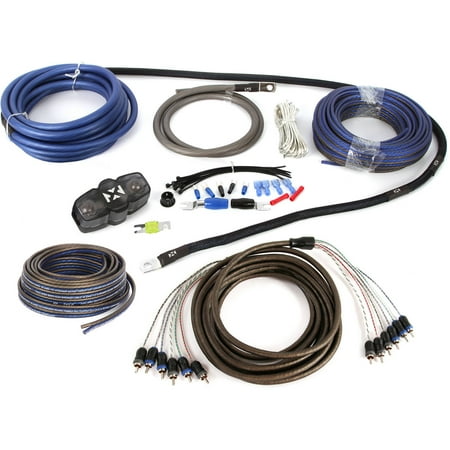 Interconnect Kit - NVX XKIT46 100 Percent Copper, True Spec 4-Gauge Amp Installation Kit for 5- or 6-Channel Amps, Includes RCA Interconnects and 60' Speaker Cable