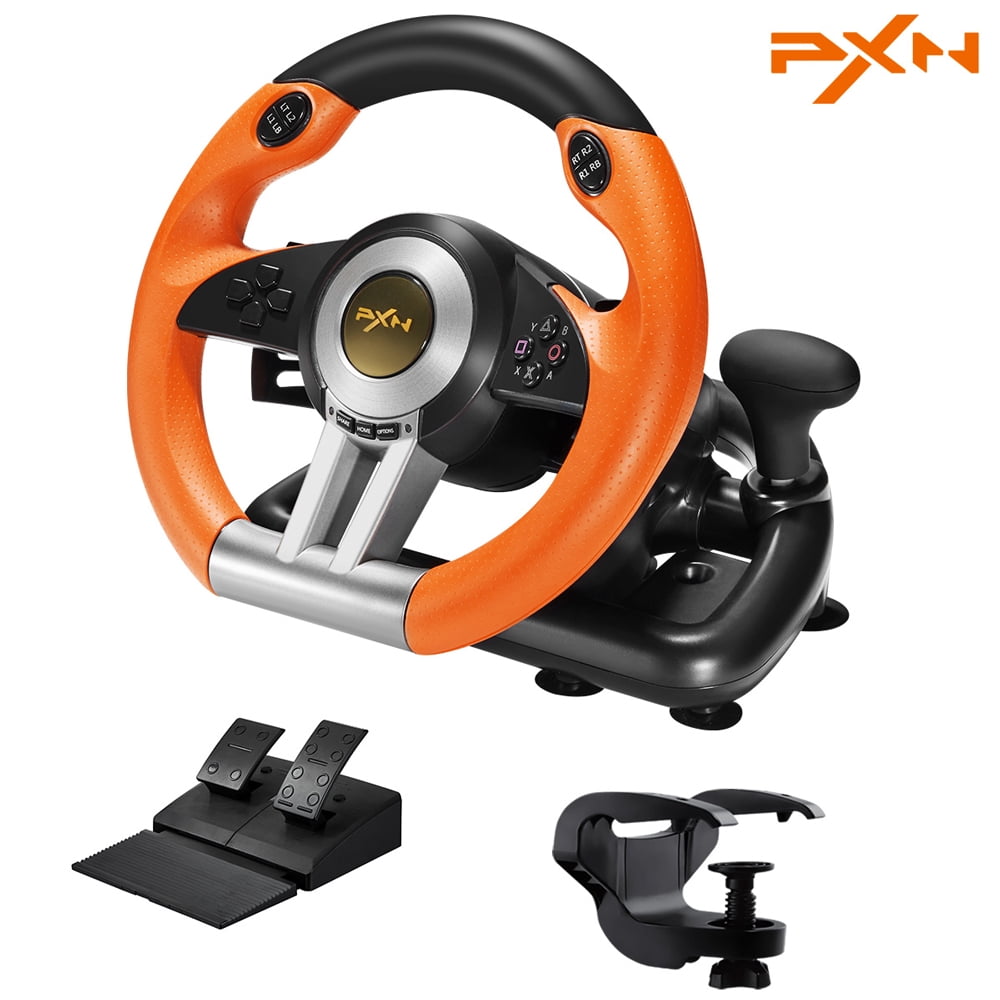 PXN V3III PS4 Gameing Steering Wheel,180° PC Racing Wheel and Dual