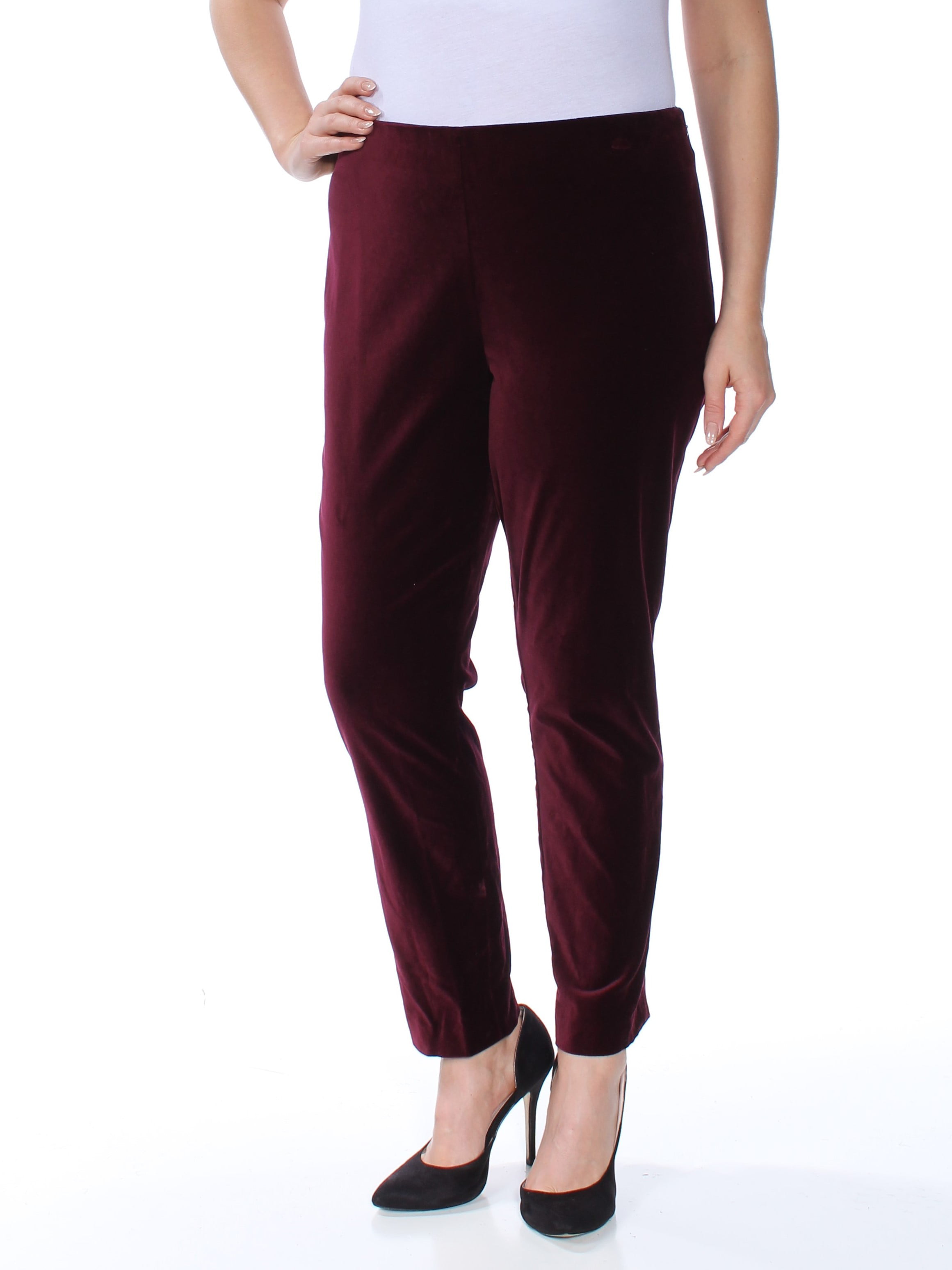 Ralph Lauren - Ralph Lauren Womens Maroon Velvet Pants Size: 4 ...