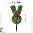 thumbnail image 3 of 23.6 Inch Artificial Bunny-Shaped Topiary Tree with Ground Spike, UV-Resistant Bowknot Faux Boxwood Topiaries Plant for Porch Decor Outdoor/Indoor Easter Decorations White, 3 of 9